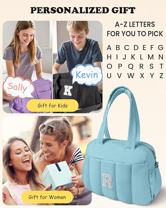 Christmas Gifts-Duffle Bag, Weekender Bags for Girl，Travel Essentials for Women-Initial Overnight Bag with Wet Pocket，Monogrammed Gift- Personalized Gymnastics bag with Makeup Pouch