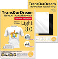 TransOurDream Iron on Heat Transfer Paper for Light Fabric (20 Sheets, 8.5x11") Printable Iron on Transfers for Inkjet Printer & Laserjet Printer, Heat Transfer Vinyl for T Shirts (2 Sheets, 8.5x11")