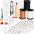 Upholstery Sewing Kit, Heavy Duty Sewing Kit with Upholstery Needle and Thread, Canvas Repair Kit Include Sewing Awl & Leather Sewing Needles and Nylon Thread for Repairing Leather, Shoes, Furniture