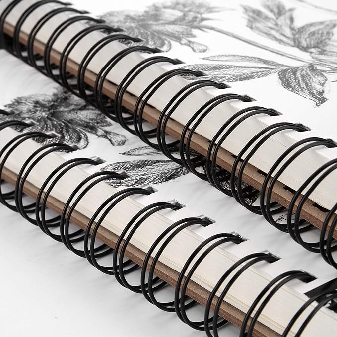 AGPTEK Sketch Book, Art Sketch Book 9''X12, 2 Packs (68lb/100g), Spiral Bound with Easy-to-Remove Pages, Great for Artists, Writers & Illustrators