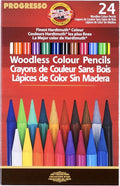 Koh-I-Noor Progresso Woodless Colored 24-Pencil Set, Assorted Colored Pencils (FA8758.24)