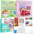 Cute Coloring Book Set for Teens Adults Relaxation, Easy and Simple Designs Coloring Book for Teens Girls, Stress Relief Gifts for Women with 24 colors Markers & 12 Glitter Pens & 12 Colored Pencils