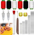 Sewing Tool Set, 37Pcs Big Eye Steel Sewing Needle Kit, Threader and Needle Repair Kit Stainless Steel Needles for Hand Sewing