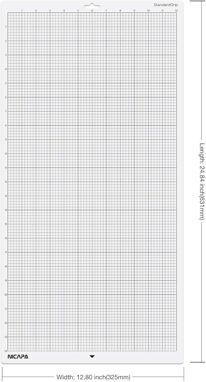 Nicapa StandardGrip Cutting Mat for Silhouette Cameo 3/2/1 (12x24 inch,3 Mats) Standard Adhesive Sticky Quilting Cricket Cut Mats Replacement Accessories for Silhouette Cameo