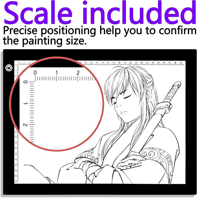 Big Sale ! A4 LED Light Box for Tracing, 60 LEDs Light Pad with Scale Ultra-Thin Continuously Brightness Adjustment USB LED Copy Board for Tracing, Tattoo Drawing or X-ray Viewing.