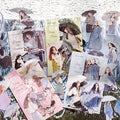 Alideco 120pcs Scrapbook Stickers Vintage Literary Girl in The Rain Scrapbooking Junk Journal Crafts Embelishment Decoration Stickers (yushengxuqu)