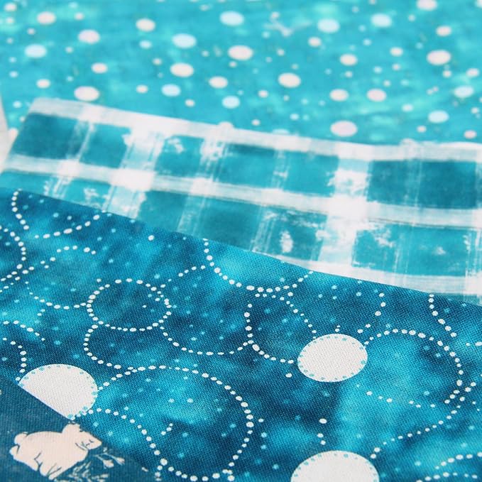 Threadart Exclusive 20 Fat Quarter Bundles - Teal Vintage Prints 100% Cotton Fabric - Premium 100% Cotton Quilting Fabric - No Duplicates - Full Size Fat Quarters 18"x21" - Teal