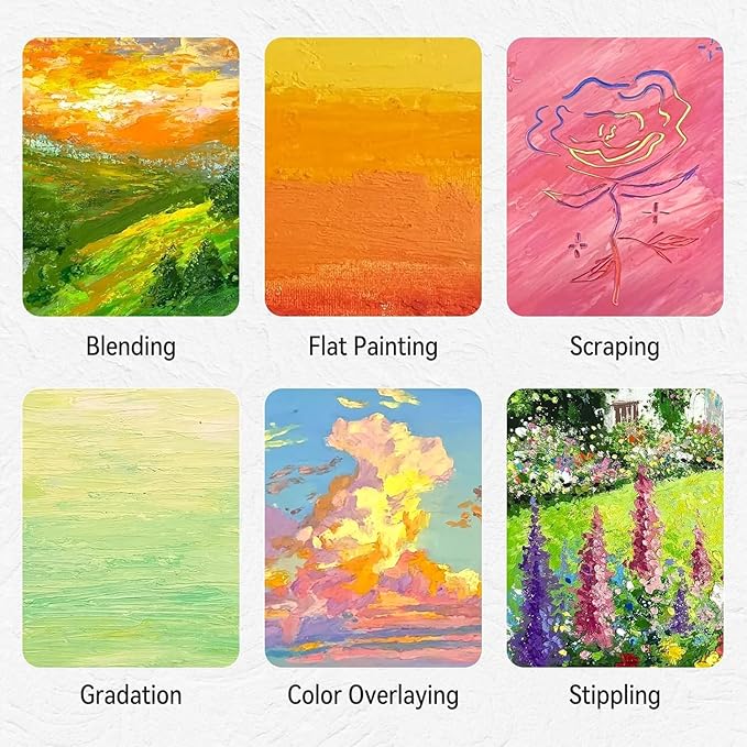 LIGHTWISH Professional Oil Pastels, 48 Vibrant Colors Plus 4 White, Set of 52, Creamy and Pigmented Artist Soft Oil Pastels for Blending, Layering & Shading