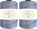 Maxee Premium Polyester Macrame Cord 3 mm × 218 yd (2 Pack),3mm 100% Polypropylene Macrame Cord,Ideal for Crochet, Wall Hangers, Bags, Rugs & DIY Crafts(Dark Grey)