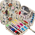 Arts Craft Printing Sewing Kit Butterflies Pattern Sewing Set Professional Travel Sewing Supplies with 18 Colors Sewing Thread, Basic Sewing Accessory for Emergency, Home