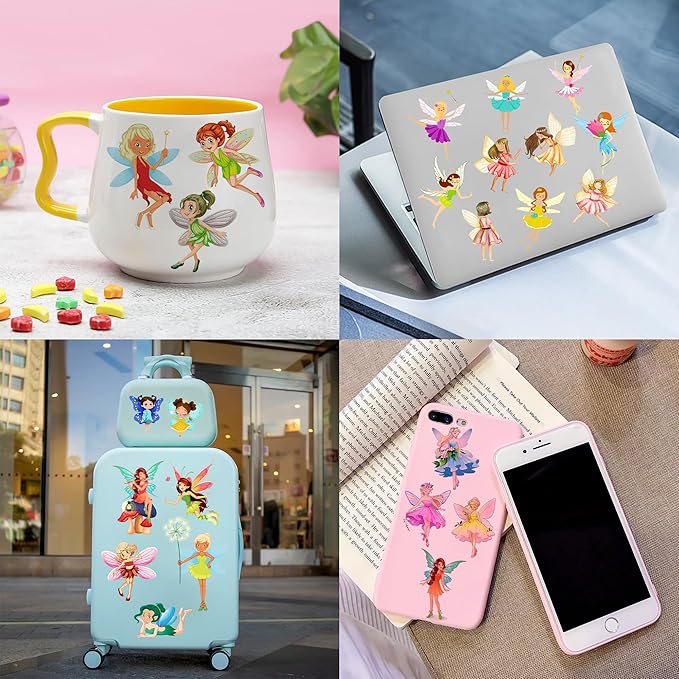 96PCS Fairy Temporary Tattoos Pre-Cut for Kids, Woodland Fairy Theme Birthday Party Favors Supplies, Cute Magical Stickers for Girls, Party Decorations, Classroom Gifts, Prizes and Rewards (Normal)