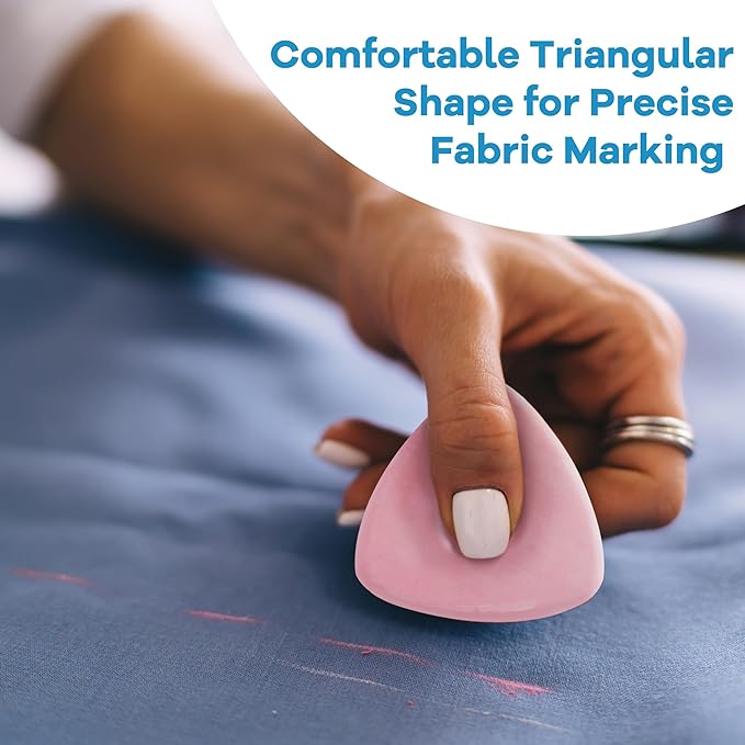 Tailor's Triangle Fabric Chalk Markers - 60pc Set, Precise & Durable for Quilting & Sewing, 4 Colors