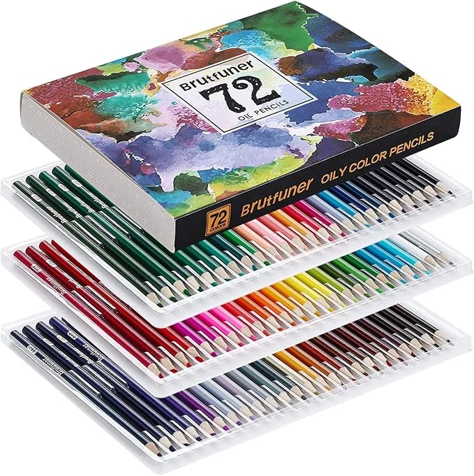 LBW Colored Pencils for Adult Coloring Books, 72 Oil Based Soft Core Professional Color Pencils Set for Artists Beginners Drawing Coloring Sketching Blending