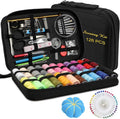 Sewing KIT, DIY Sewing Supplies with Sewing Accessories, Portable Mini Sewing Kit for Beginner, Traveller and Emergency Clothing Fixes, with Premium Black Carrying Case (B)