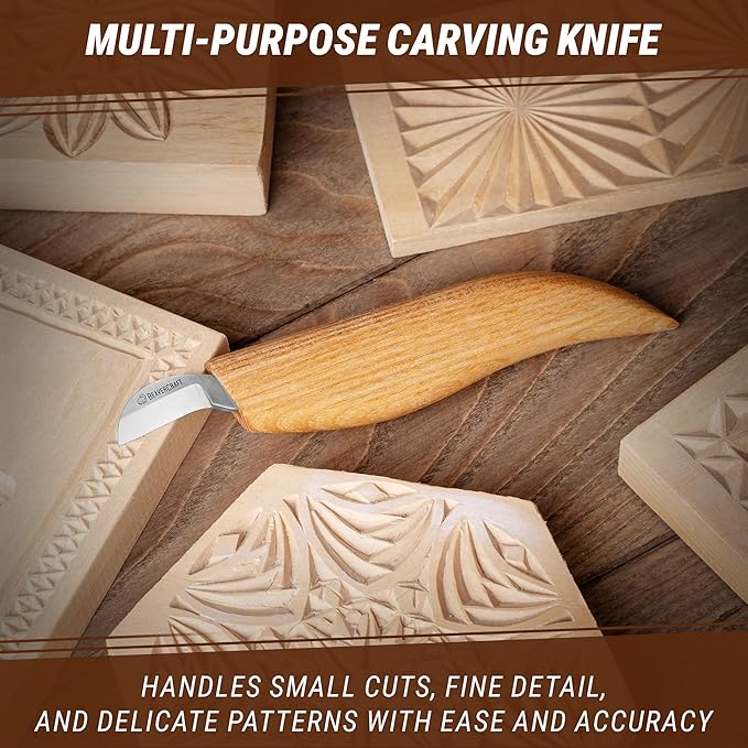 BeaverCraft Chip Carving Knife C6 1" - Wood Carving Tools for Beginners and Kids - Small Whittling Knife for Detail