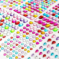 Gem Stickers for Crafts – 1200+ Self Adhesive Rhinestone Jewel Stickers in Assorted Shapes & Colors, Bling Gems for Scrapbooking, Nail Art, Face & DIY Decorations