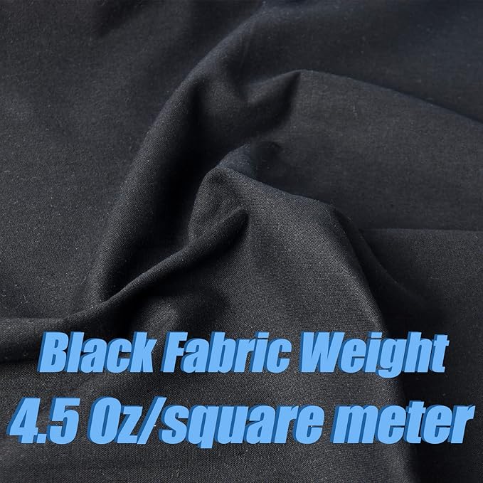 2 Yard Black Cotton Fabric,Natural Cotton Poplin Fabric by The Yard, 59 Inches Wide 100% Cotton Fabric,Soft Embroidery Muslin Quilting Material for Sewing Material Apparel Cloth