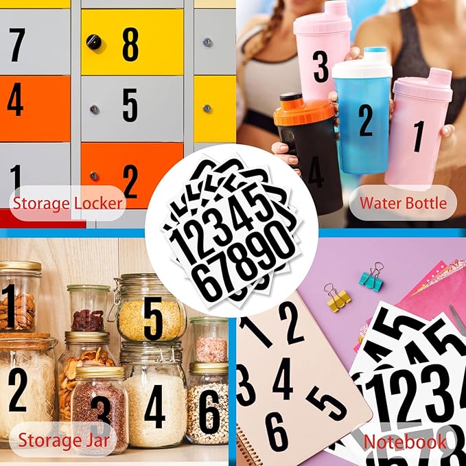6 Sheets 3 Inch Mailbox Numbers Stickers Vinyl Decals,Self Adhesive Number Waterproof House Address Numbers for Outside Mailbox,Signs,Window,DIY Crafts Making,Door,Car,Home,Business(Black)