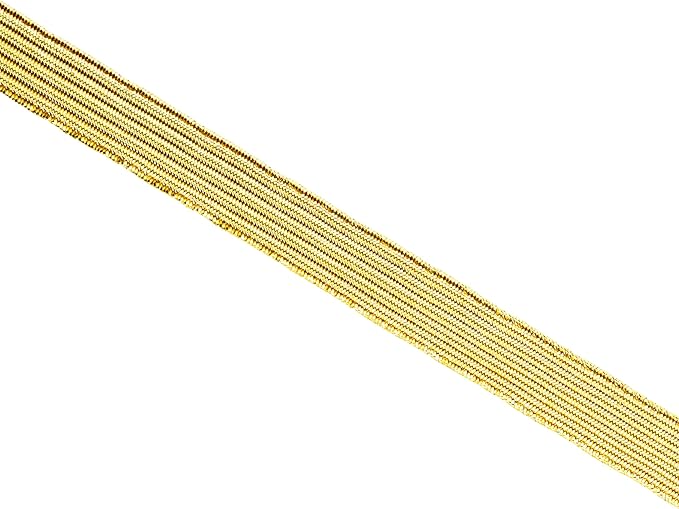 Mandala Crafts 16mm 20 Yds Roll of Metallic Gold Elastic Bands for Sewing - 5/8 Flat Elastics Cord - 5 8 Inch Braided Stretch Straps for Crafting