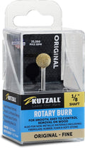 Kutzall Original Sphere Rotary Burr, 1⁄8" Shaft, Fine - Wood Carving Bit for Dremel, Foredom, DeWalt, Milwaukee Tools. Abrasive Tungsten Carbide Coating, 3⁄8" (9.5mm) Head Diameter, S-38-EG