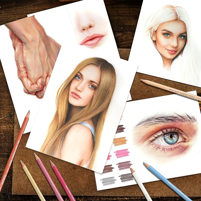LBW 72 Skin Tone Colored Pencils for Adult Coloring Pencils, Oil Based Soft Core Professional Color Pencils Set for Artists Beginners Drawing Coloring Sketching Blending