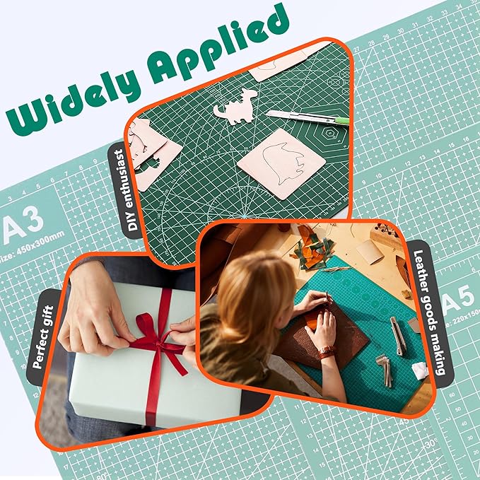 Self Healing Sewing Mat, 12inch x 18inch Rotary Cutting Mat Double Sided 5-Ply Craft Cutting Board for Sewing Crafts Hobby Fabric Precision Scrapbooking Project (A3: 12"W x 18"L)