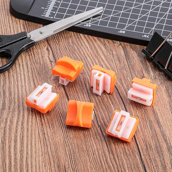 Mudder 10 Pieces Paper Cutter Replacement Blade Cutting Replacement Blades Refill for A4 Black and White Paper Trimmer(Orange)