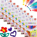 Honoson 8 Sets Magic Puffy Pens 6 color Bubble Popcorn Paint Pen 3D Art Foam Texture DIY Bubble Popcorn Drawing Markers for Christmas Kids Art Painting Supplies for Home School Birthday Gift