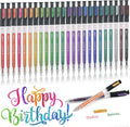 24 Colors Retractable Glitter Gel Pens, Large Capacity Metallic Sparkle Gel Ink Pens &1.0 mm Fine Tip, Colored Glitter Pens for Adult Coloring Book Drawing Note Taking Writing Doodling