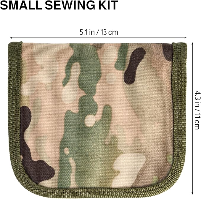 Military Sewing Kit, OCP Army Sewing Kit for Adults, Small Sewing Kits Basic with Buttons for Men, Heavy Duty Mini Repair Sewing Tools for Home, Outdoor, Tactical EDC Emergency Sew Kit (Multi, 2 Pack)