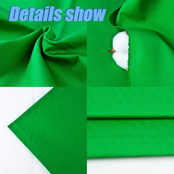 2 Yard Green Cotton Fabric,Natural Cotton Poplin Fabric by The Yard, 59 Inches Wide 100% Cotton Fabric,Soft Embroidery Muslin Quilting Material for Sewing Material Apparel Cloth