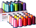 Richword Selected Embroidery Machine Thread 40 Colors 40WT (108D/2) Polyester Thread Kit Each Cone 4000M (4374Y)— Production Set for Multi-Design Commercial Projects