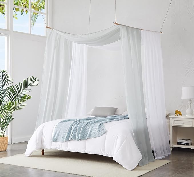 WARM HOME DESIGNS XXL Wedding Arch Draping Fabric Bundle Has 2 360 Inch (30 FT; 10 Yards) Scarves in Silver & White for Wedding Ceremony or Photoshoot Decoration. AD White & Silver 360”