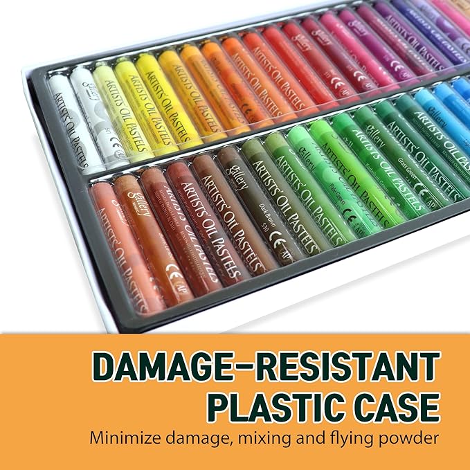 HA SHI Soft Oil Pastels Set (50 Sticks, 48 Colors) Art Supplies for Artist, Gallery Oil Painting Stick, Bulk Set for Studios, Professional Oil Crayons, Ideal for Professional Artists