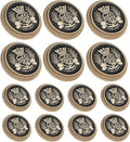 14PCS Gold Blazer Buttons for Men Replacement Buttons Suits Antique Gold Buttons for Blazer 23mm and 18mm Gold Button for Sport Coat, Uniform, Jackets Vintage Blazer Buttons Men