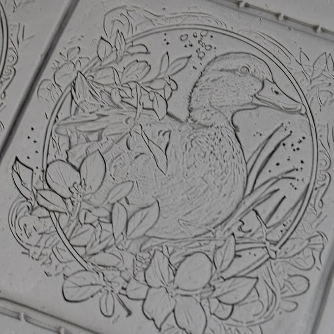Duck Clay Texture Roller (4") - Bird Set #02 - Embossing Pattern Roller for Polymer & Ceramic Clay, Pottery & Crafts