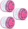 Aeelike Cake Yarn for Crocheting, 3 Skeins Gradient Yarn 100g (3.52 oz) 245m (267 Yards) # 3 Light Weight, Soft Ombré Yarns Fairyland Yarns Rainbow for Making Colorful Crafts, Lotus Purple Gradient