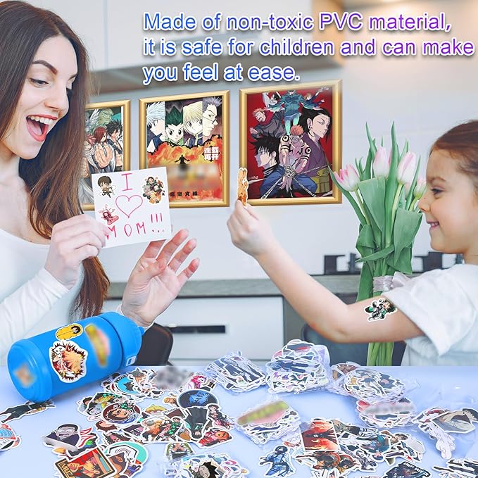 Arme Large Anime Stickers Mixed Pack,600Pcs Mixed with Classic Anime Theme Sticker Pack,Vinyl Waterproof Stickers and Decals for Bottles, Laptops, Skateboards&Notebooks, Sticker for Adults&Kids&Teens