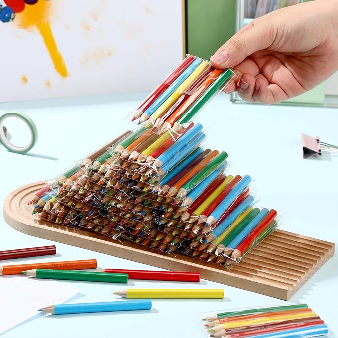 Cholemy Mini Colored Pencils 3.5 Inch Portable Short Color Pencil Bulk Coloring Pencils Pre Sharpened Drawing Colored Pencil for Painting Gift 6 Color