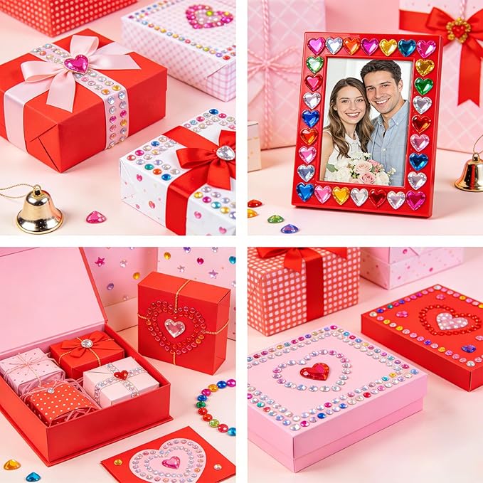 3200pcs Gems for Crafting, Sticker Jewels for Crafts, 12 Sheet Self Adhesive Gems & Rhinestone Adhesive, Acrylic Craft Jewels, Sticky Gems, Gem Stickers for Kids, Face Jewels & Craft Stickers