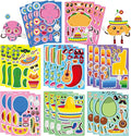 24 PCS Mexican Fiesta Stickers, Make Your Own Mexican Carnival Stickers, Make a Face Stickers for Kids, Cinco De Mayo Tacos Cactus Guitar Sticker for Mexican Carnival Themed Birthday Party Supplies