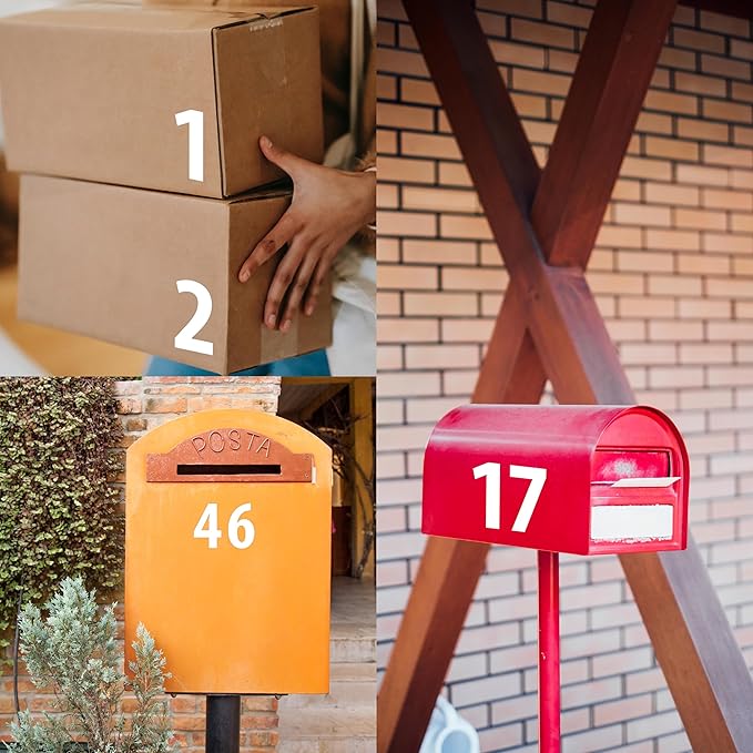 300 PCS Number Stickers, 3" Waterproof Vinyl Stickers Self-Adhesive Consecutive Number 0-9 Labels Without Residue Left for Office, Classroom, Indoor, Boxes, Storage (15 Sheets, White)