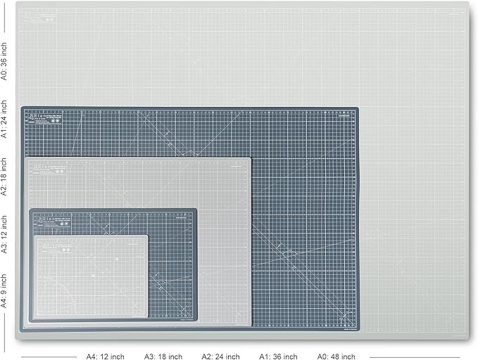 Elan Cutting Mat A0 Gray, Extra Large Self Healing Cutting Mat 36 x 48 Inch, 5-Ply Craft Board Gray, Hobby Board for Crafts 36x48 Inch