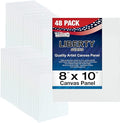 US Art Supply 8 X 10 inch Professional Artist Quality Acid Free Canvas Panel Boards for Painting Value Pack of 48 (1 Full Case of 48 Single Canvas Board Panels)