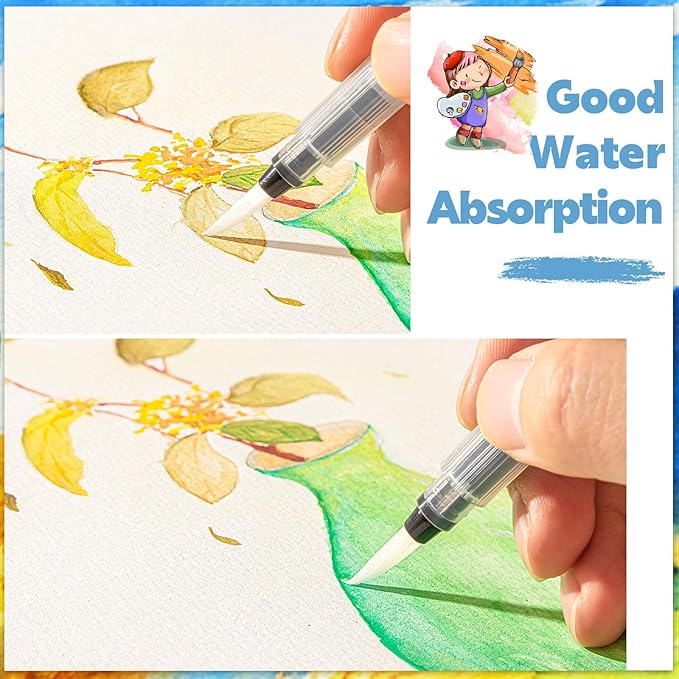 35 Sheets Watercolor Paper Pad 3.5x5.5 Inch, 140 lb/300 GSM Cold Press Water Color Paper Spiral Bound Watercolor Sketchbook for Art Painting, Journal, Drawing, Mixed Media
