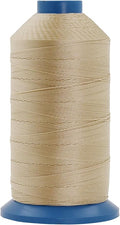 Mandala Crafts Size 138 420D T135 Bonded Nylon Thread - Tan 1250 YDs Tex 135 Heavy Duty Sewing Threads for Leather, Jeans, Weaving, Outdoor Marine Upholstery