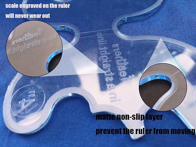 HONEYSEW Free Motion Quilting Template Sewing Ruler Templates for Most of Domestic Sewing Machine (#1 Spinning Flower)