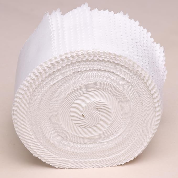 Solid White Jelly Roll Fabric Strips for Quilting, Crafting, and Sewing, 42 Strip Solids White Bundle for Blanket, Rug, Upholstery, Home Decor, and Purse Making
