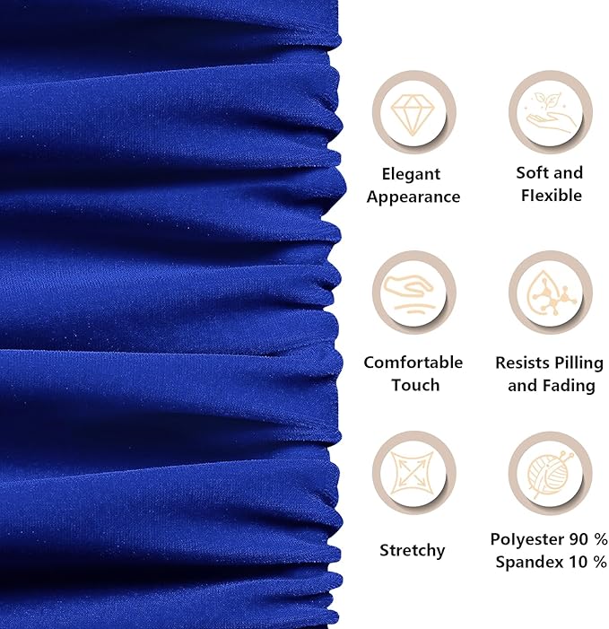 KKJIAF Royal Blue Stretch Velvet Fabric 60 Inch Wide, 5 Yard Soft Stretchy Fabric for Sewing Clothes, Apparel, Costume, Crafts - 90% Polyester 10% Spandex
