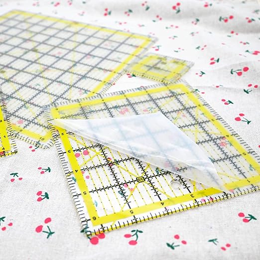 Quilting Rulers,Sewing Rulers,4 Piece Quilting Square Templates Yellow(2.5"X2.5",4.5"X4.5",6.5"X6.5",10.5"X10.5")